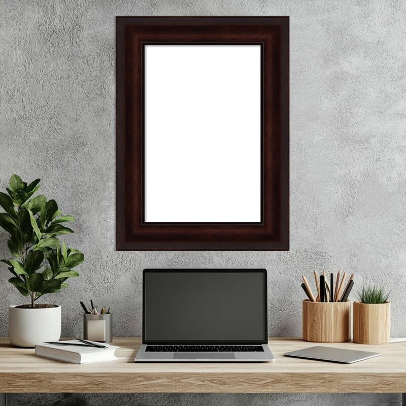 Amanti Art Coffee Bean Brown Framed Dry Erase Magnetic Board