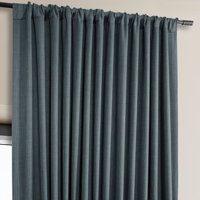 Exclusive Fabrics Faux Linen Extra Wide Room Darkening Curtain Panel