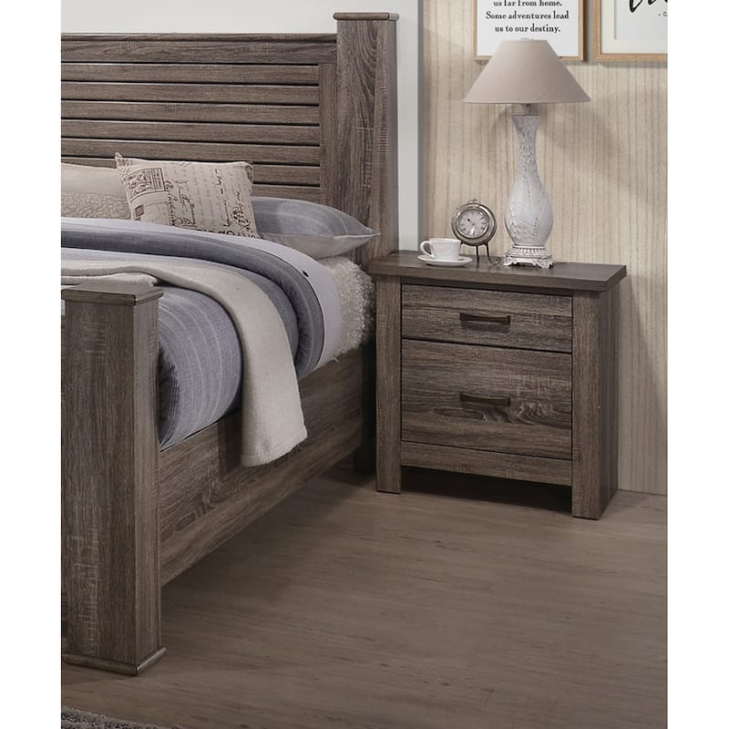 Wooden Nightstand Bedside Table 2x Drawers Storage bedroom Furniture - Natural
