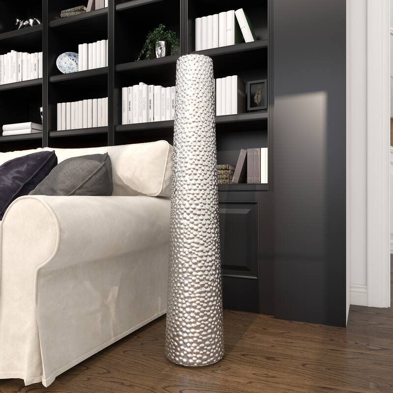 Minimalist Ceramic Modern Tall Vase with Bubble Texture - Silver, Black, Gold, White