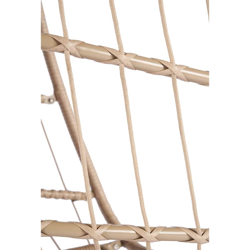 Outdoor Garden Rattan Egg Swing Chair, Hanging Chair Wood with Waterproof Cushions, Galvanized Steel Frame for Patio, Garden