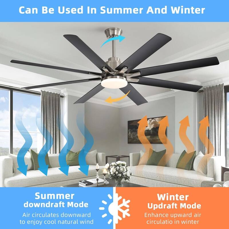 Modern Ceiling Fan With Light Smart Life APP Remote Control Timer For Alexa Google Bedroom Farmhouse
