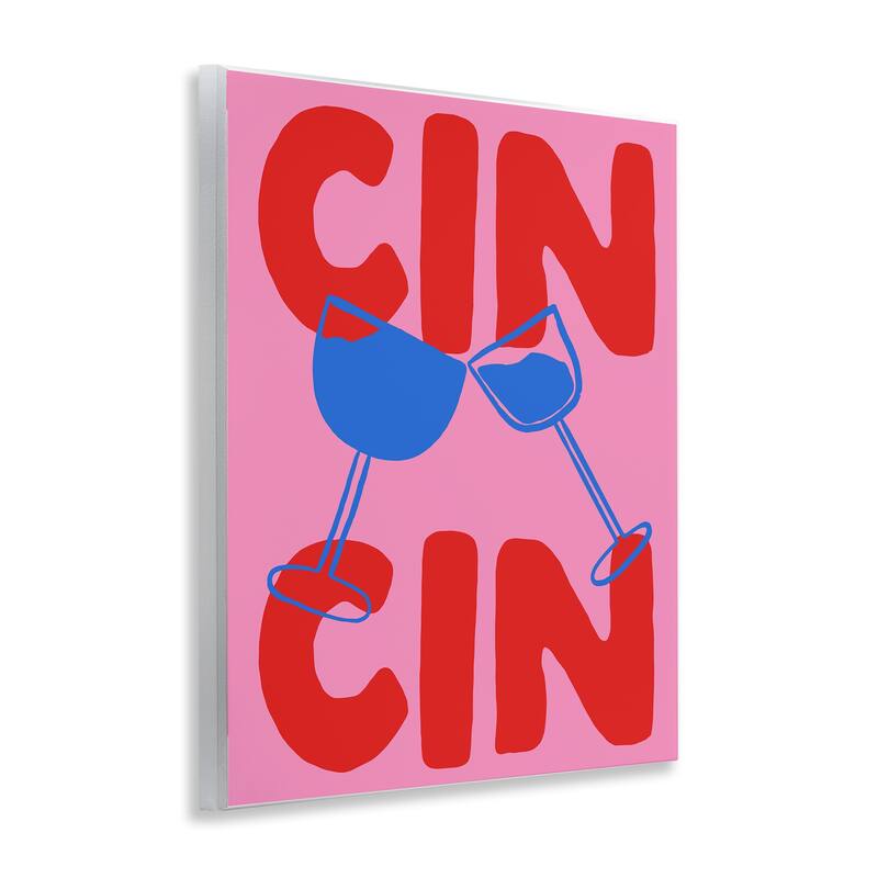 Stupell Bold Cin Cin Cheers Wall Plaque Art Design By House of Lulu