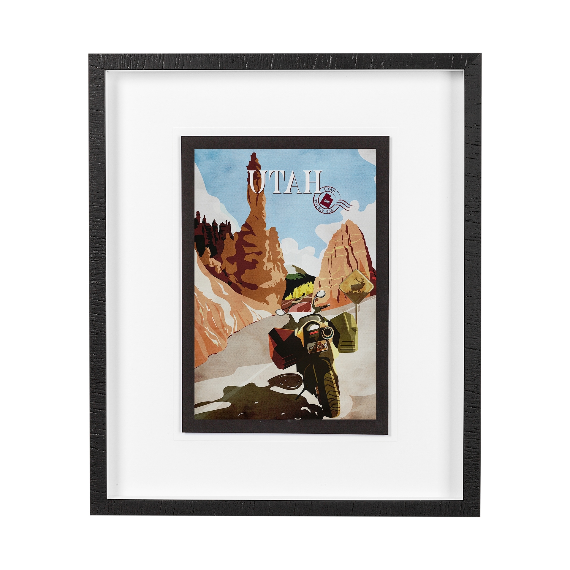 Mercana Utah Go USA (M) by Mercana Studio a Framed Art Print Matted under Glass
