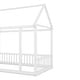 preview thumbnail 17 of 52, House Floor Bed with House Roof Frame and Safety Guardrails, Twin/Full Size Wooden Floor Montessori Bed House Bed for Kids