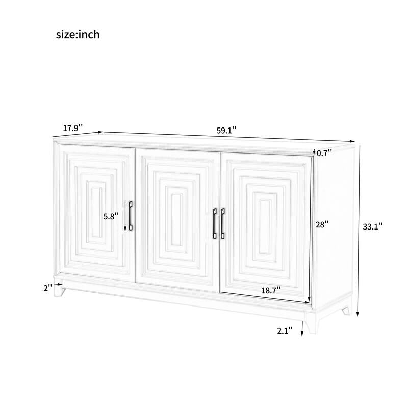 Black TV Stand for TVs up to 65 Inches, Modern Entertainment Center Media Console Cabinet for Living Room