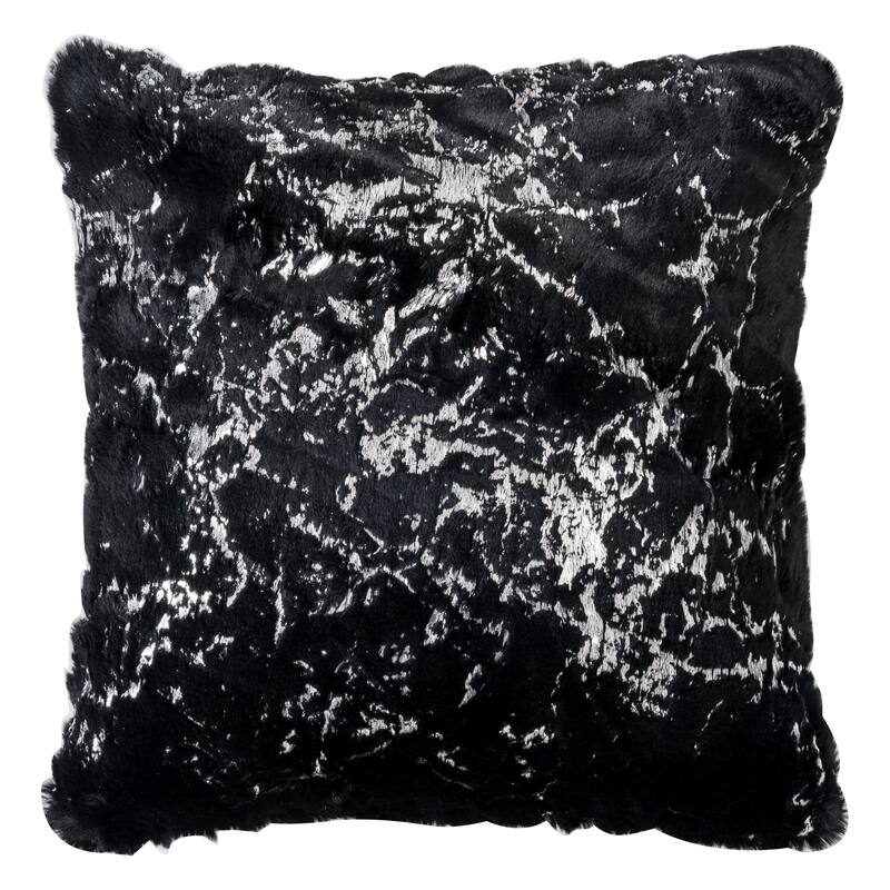 Chryso Collection Faux Fur Pillow with Foil Accents