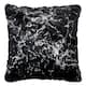 Chryso Collection Faux Fur Pillow with Foil Accents - Black/Silver