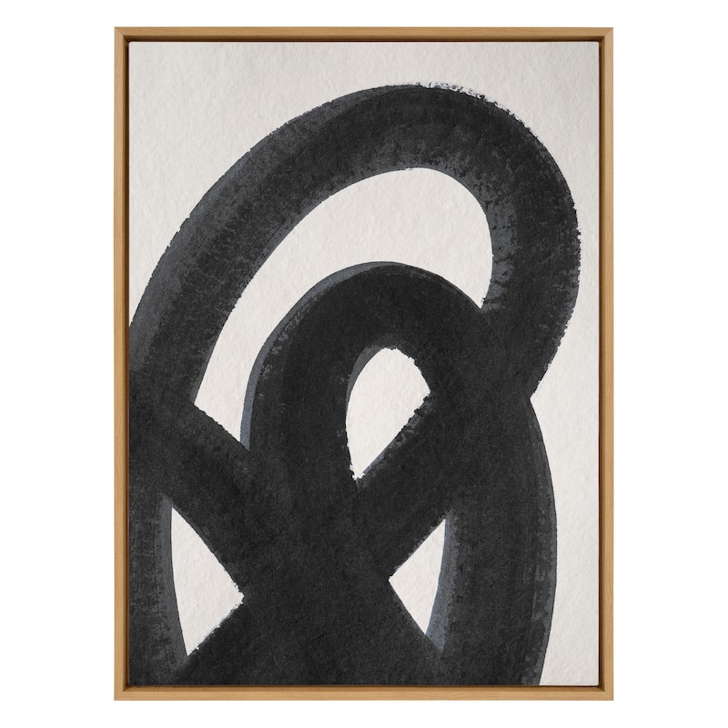 Kate and Laurel Sylvie Japandi 12 Black Framed Canvas by Rocket Jack