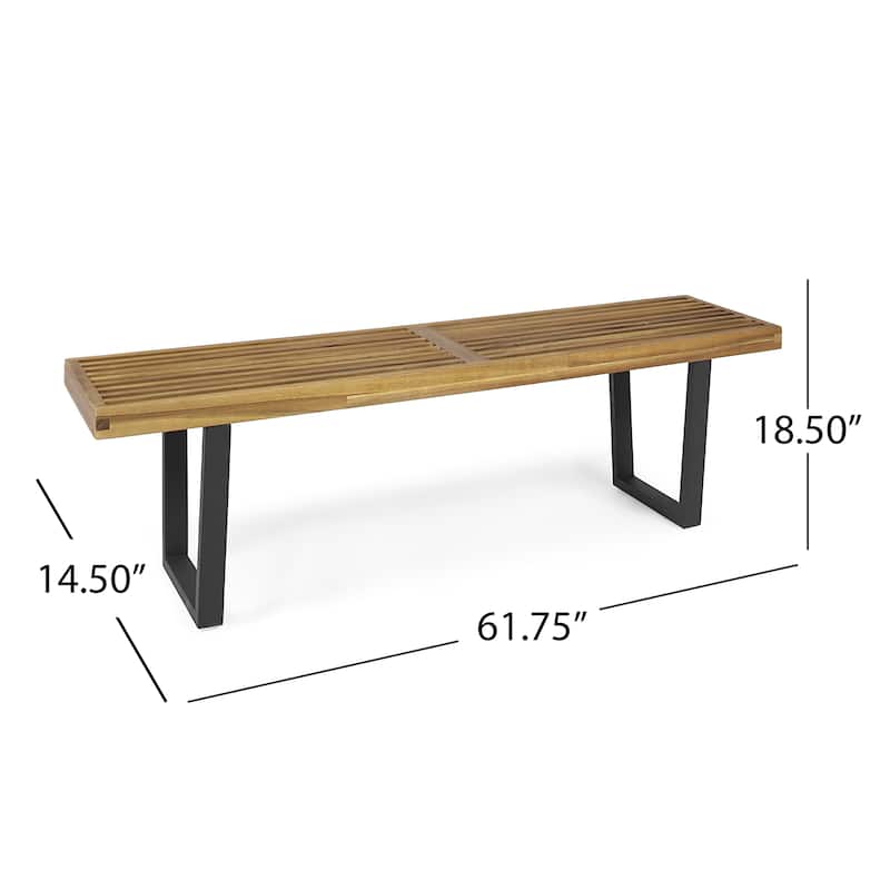 Fresno Outdoor Acacia Dining Bench by Christopher Knight Home - N/A