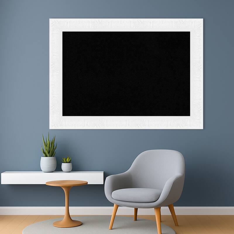 Luxe White Framed Cork Board - Bulletin Board, Organization Board, Pin Board