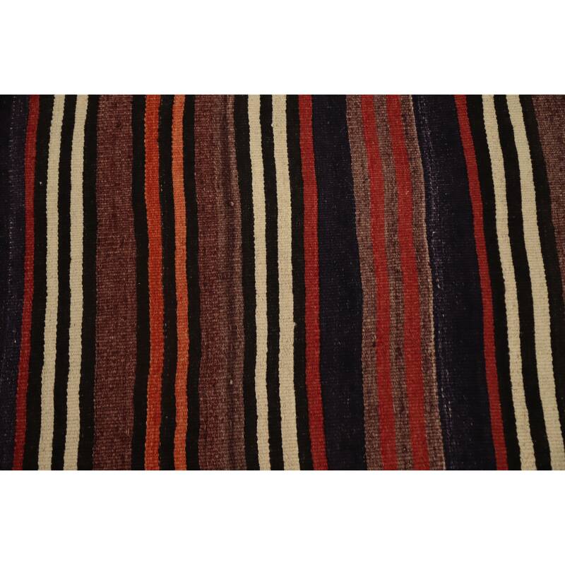 Hand Woven Oriental 100% Wool Carpet Southwestern Geometric Multi-Colored Kilim Area Rug - 10' 5'' X 5' 2''