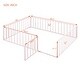 preview thumbnail 2 of 0, Pink Queen Size Floor Bed, Montessori Bed Frame w/ Fence-Shaped Guardrails and Door, Metal Floor Full Bed for Kids, Toddler