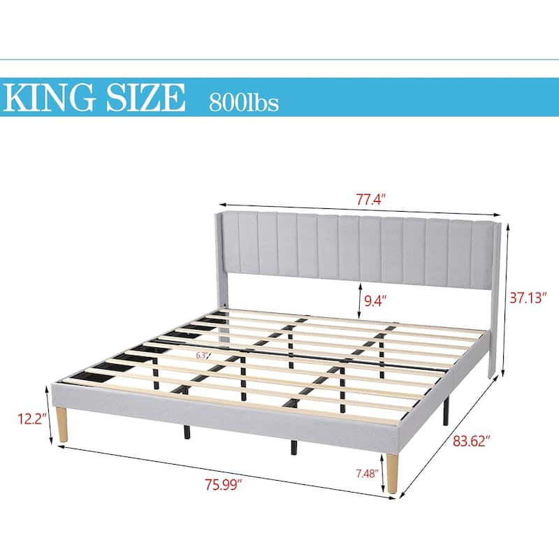 Alazyhome Upholstered Platform Bed Frame