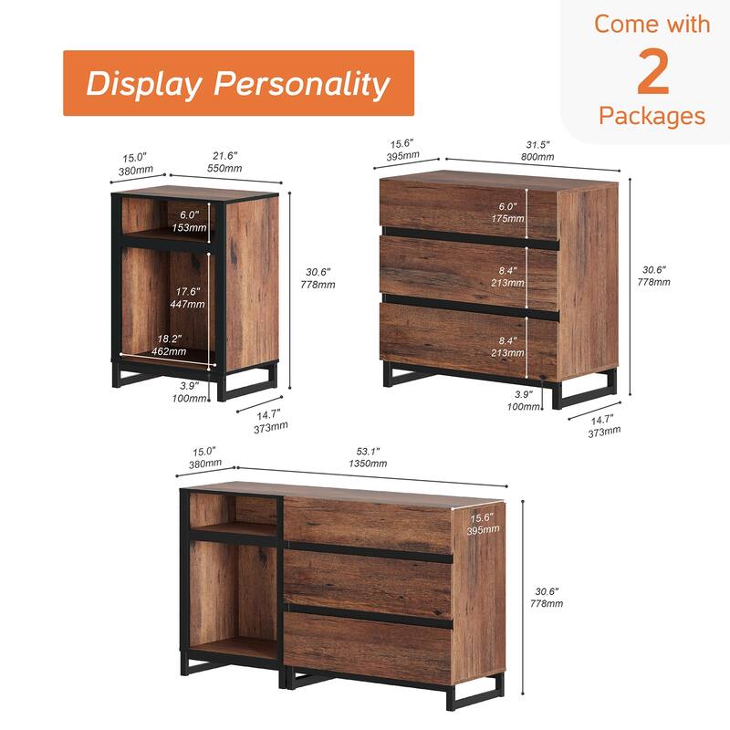WAMPAT TV Stand for TVs up to 60 inch