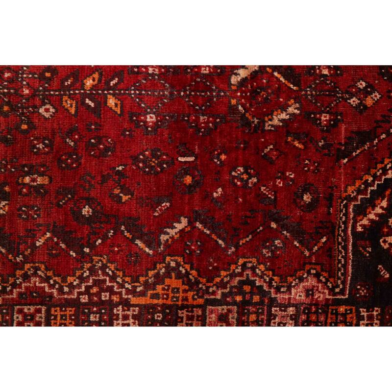 ECARPETGALLERY Hand-knotted Melis Vintage Red Wool Rug - 6'9 x 10'4