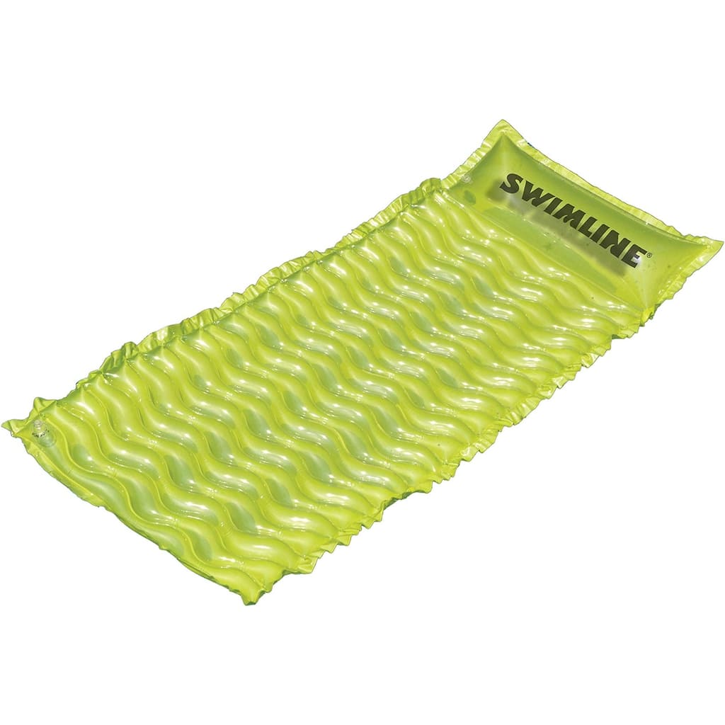72" Inflatable Lime Green Bubble Swirled Swimming Pool Air Mattress Float
