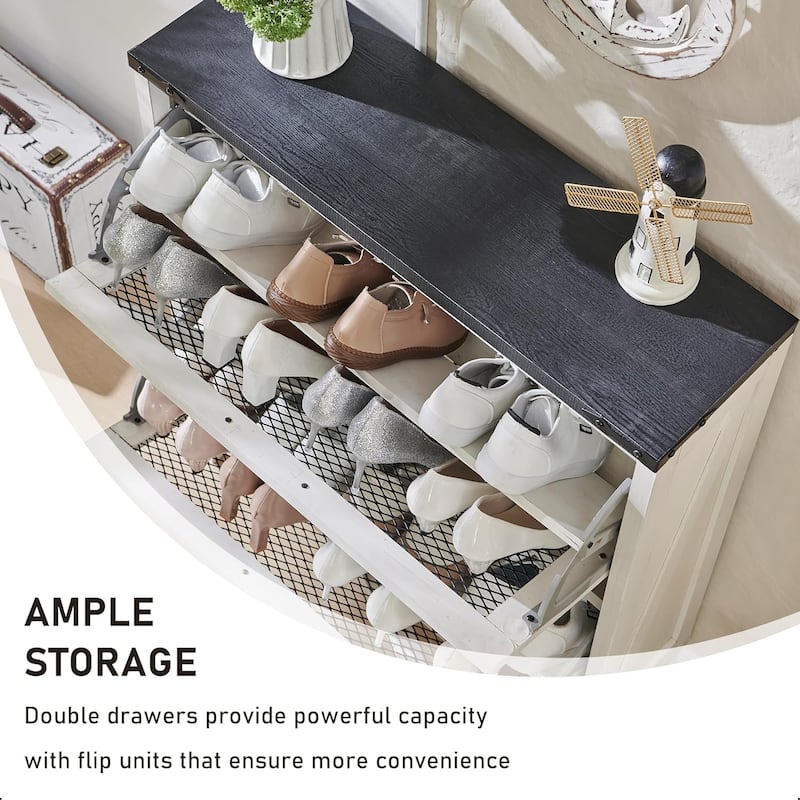 Farmhouse Shoe Cabinet, Wooden Shoe Storage Cabinet, Shoe Organizer