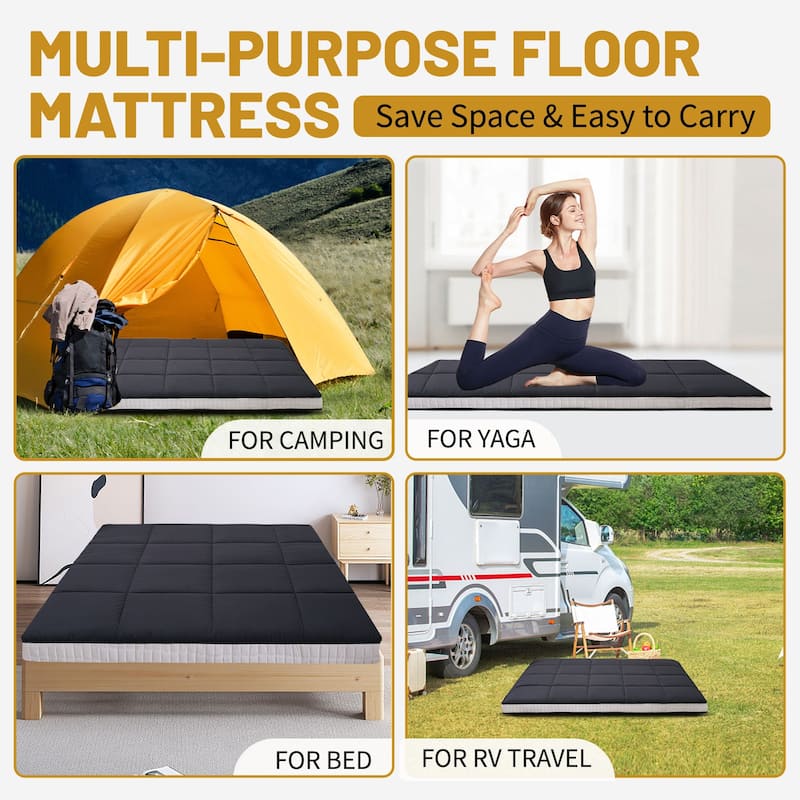 DoCred Roll Up Floor Japanese Mattress Futon with storage bag