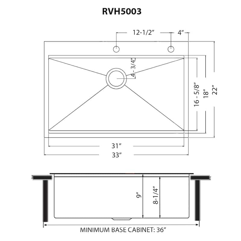 Ruvati 33 inch Polished Brass Matte Gold Workstation Drop-in Topmount Kitchen Sink Single Bowl - 33" x 22" - 33" x 22"