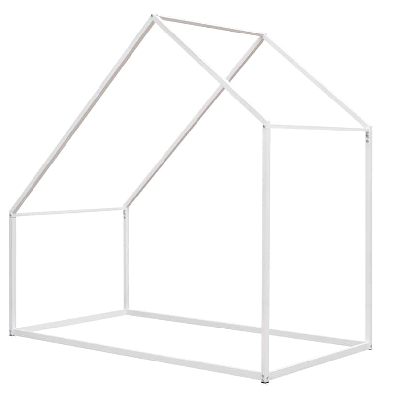 Roof Design Metal House Bed Frame for Kids