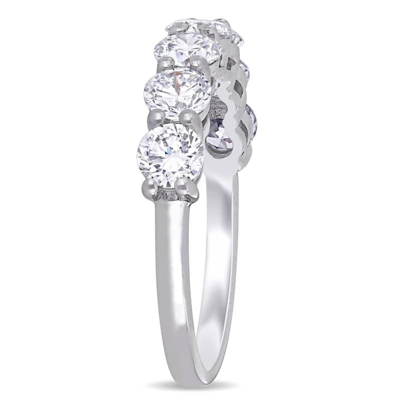 1 3/4ct TW Lab Grown Diamond Semi-Eternity Anniversary Band 14k White Gold
