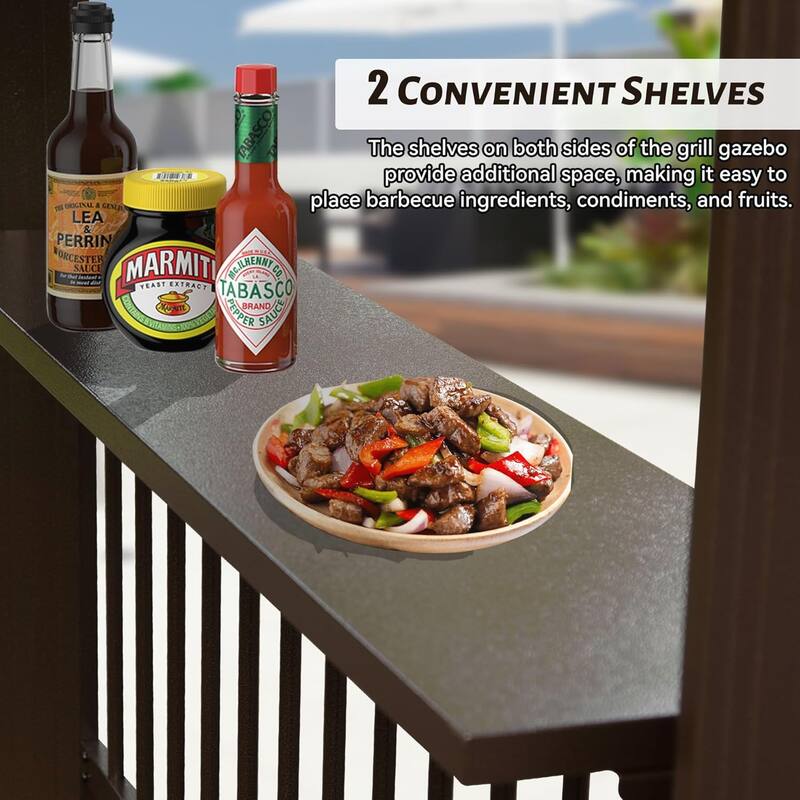 6.5x12FT Hardtop Grill Gazebo