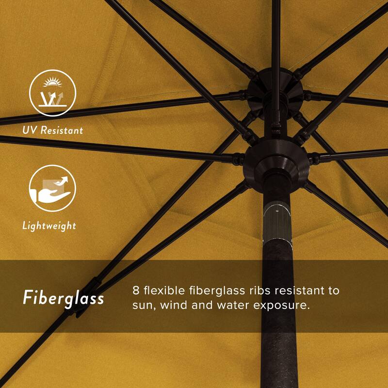 California Umbrella 75' Sun Master Patio Umbrella Bronze Aluminum Pole Fiberglass Ribs Crank Lift Tilt Pacifica