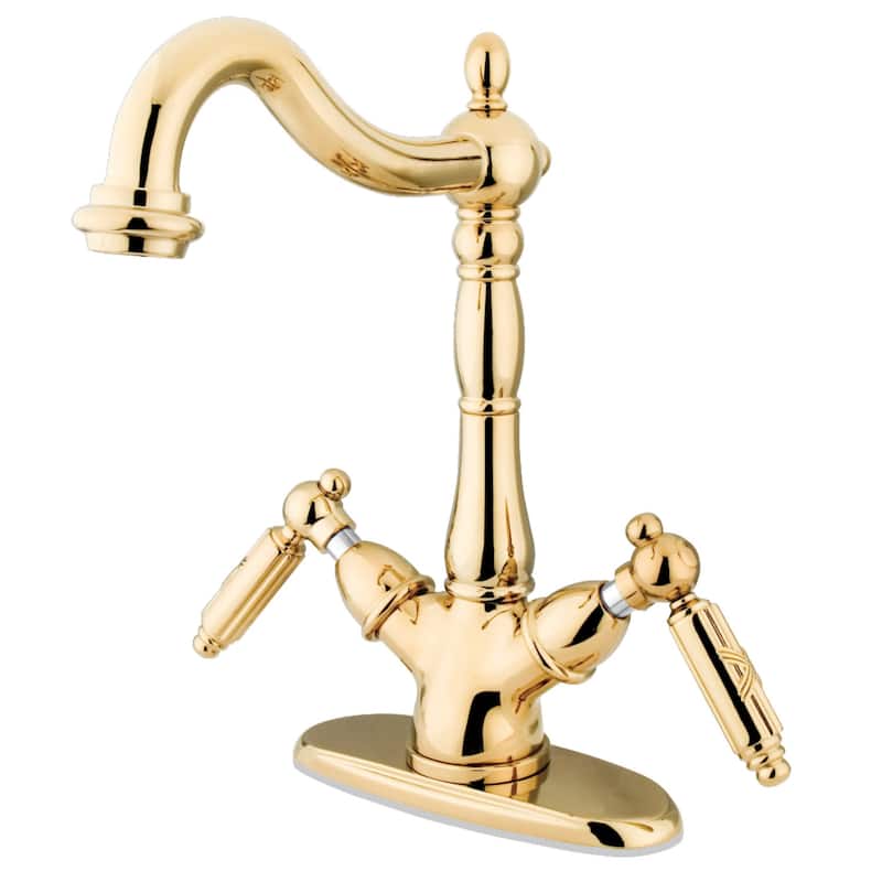 Kingston Brass Heritage 1.2 GPM Vessel Bathroom Faucet with Metal - Polished Brass