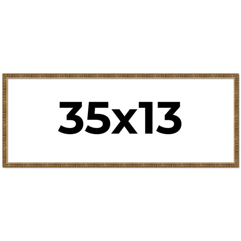35x13 Frame Gold Solid Wood Picture Frame - Complete Modern Photo