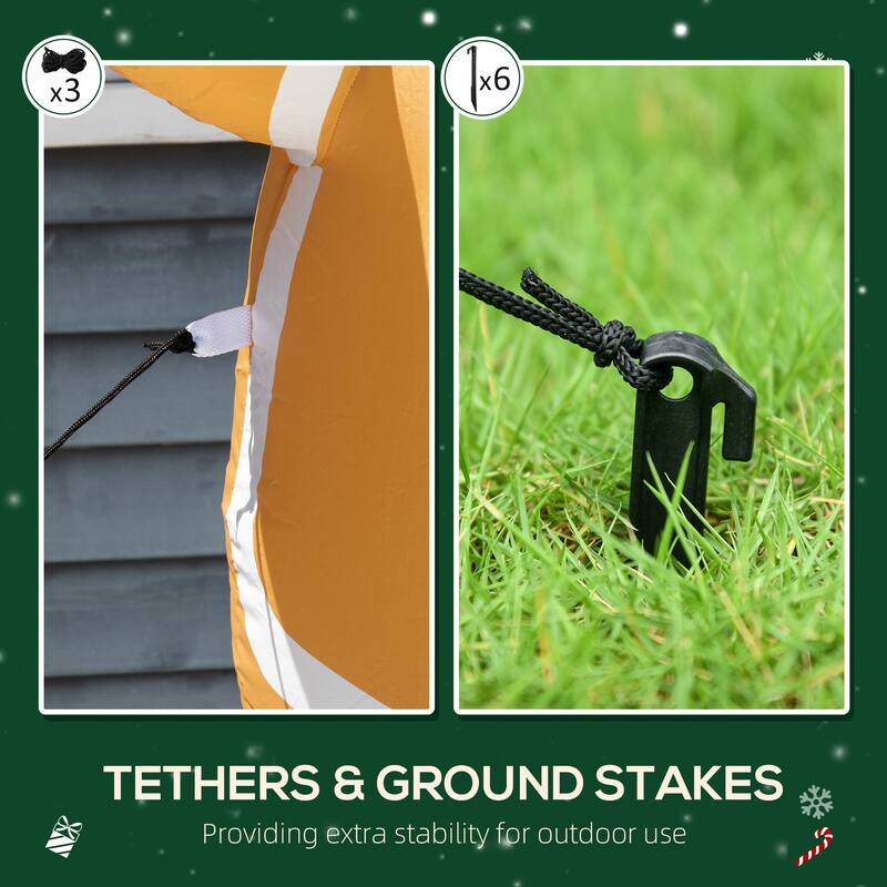 HOMCOM 6' Christmas Gingerbread Man, Large Christmas Inflatable Holiday Decoration, Gingerbread Decorations