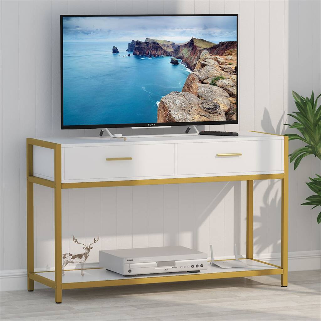 47-inch TV Console Table with 2 Drawers, Farmhouse TV Stands