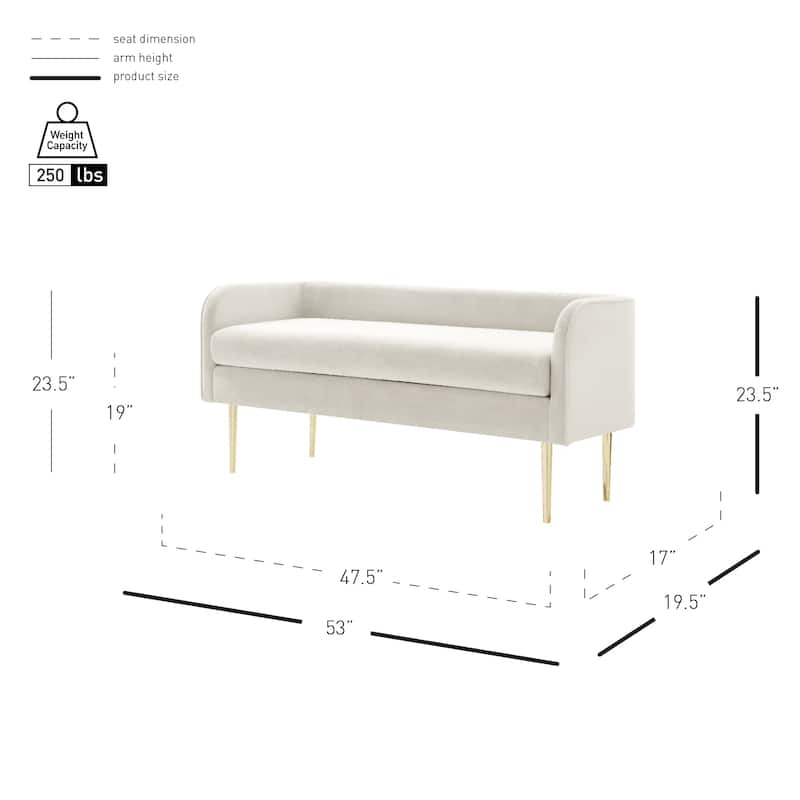 NPD Furniture Marsha Velvet Bench