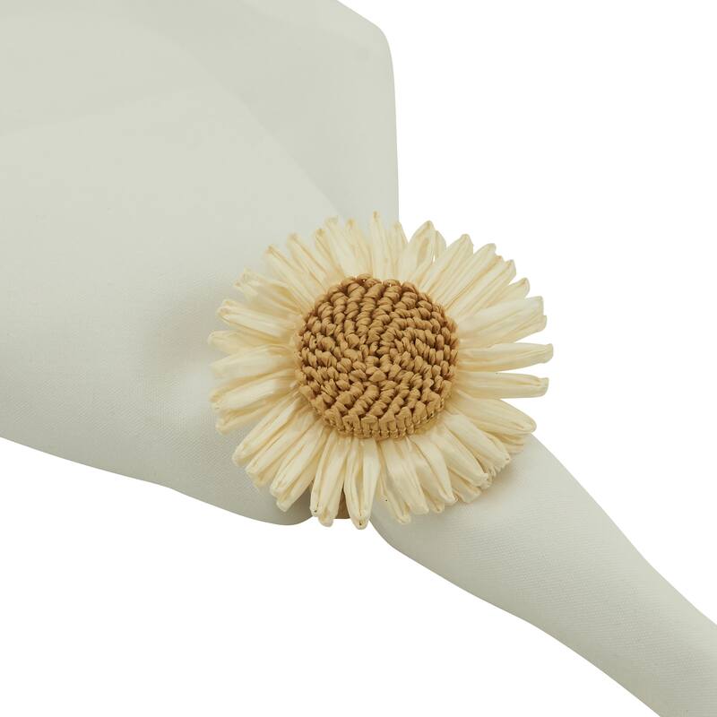 Flower Napkin Rings (Set of 4) - White