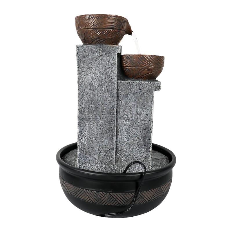 Tabletop Water Fountain Indoor Waterfalls Fountains with LED Lights