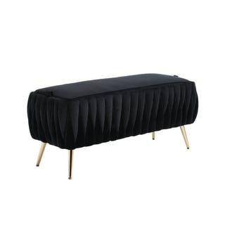 Extra Pillows storage ottoman Black bedroom bench Velvet padded bench - Bed Bath & Beyond - 39579005