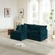 preview thumbnail 19 of 162, Cloud Chenille Upholstered Modular Sectional Sofa with DIY Combination Design Blue 2-Seater Sofa+Ottomans