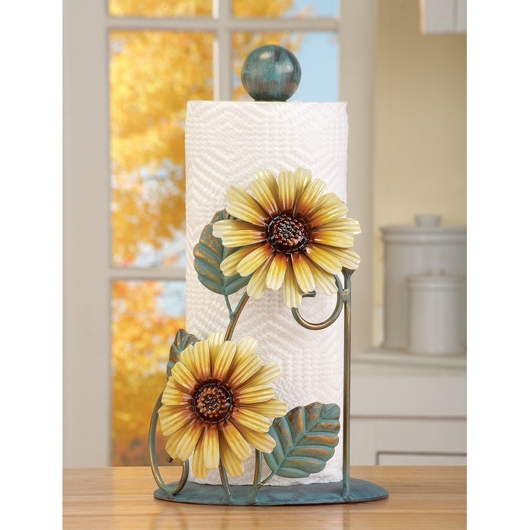 Metal Sunflower Paper Towel Holder