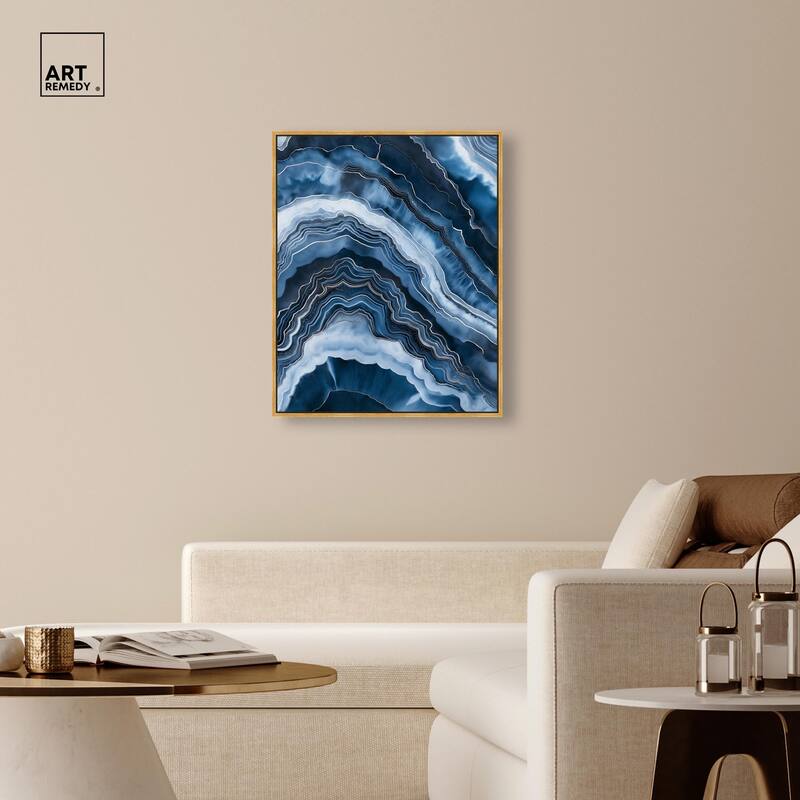 Azure Abyss Layers Canvas by Art Remedy