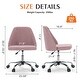 preview thumbnail 34 of 46, Armless Fabric Home Office Desk Chairs, Adjustable Height Swivel Task Vanity Chair, Task Chairs with Swivel Wheels - N/A