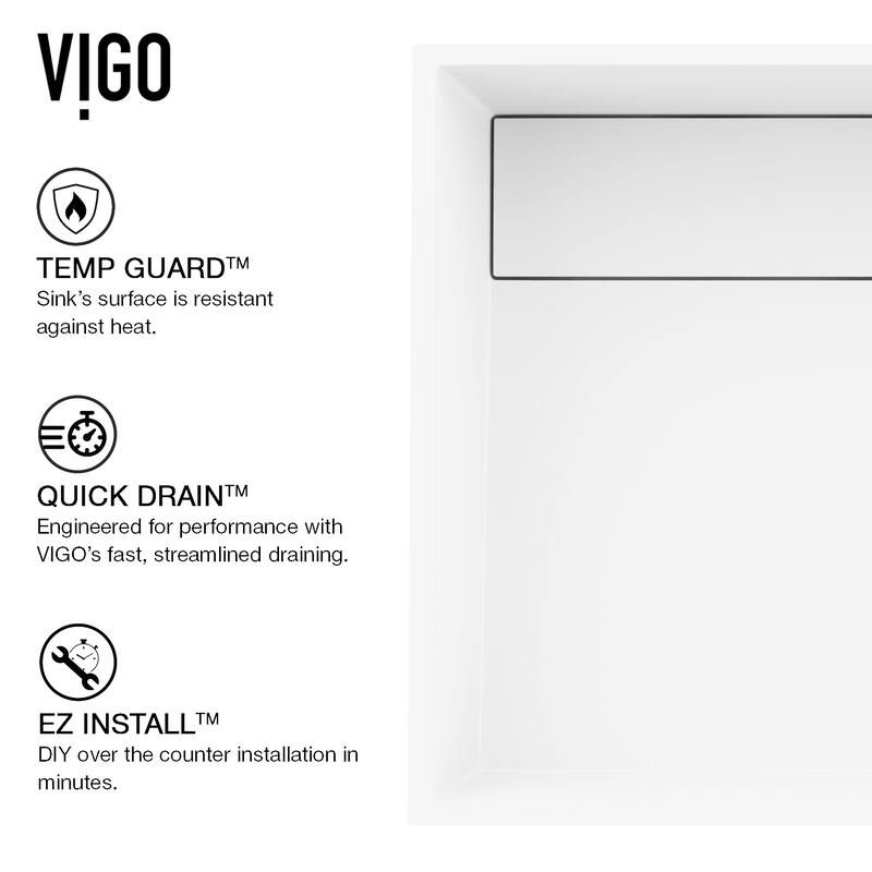 VIGO Montauk 18"L x 13"W x 5"H Matte Stone Rectangular Bathroom Vessel Sink