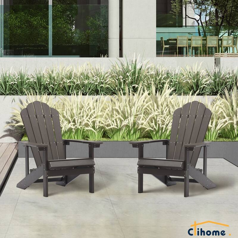 Clihome Outdoor Patio Slat HIPS Adirondack Chair