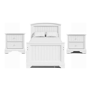 Furniture of America Gertie Modern White 3-Piece Twin Rubberwood Captain Bed with 3-Drawer Trundle set