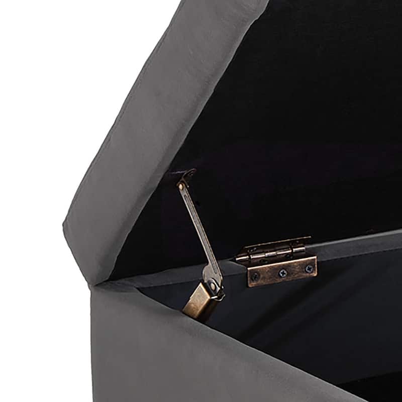Modern Velvet Upholstered Storage Bench with Flip-Up Seat Top