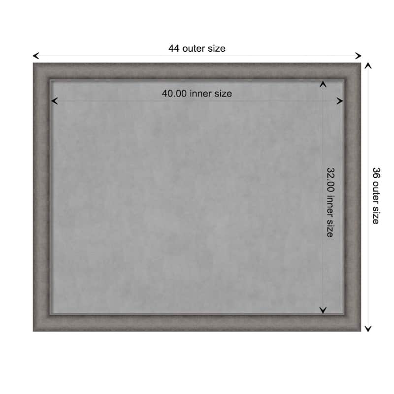 Amanti Art Burnished Concrete Framed Magnetic Board - Board Size 40x32