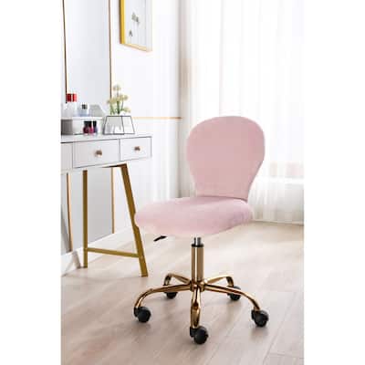 Porthos Home Evie Office Chair, Velvet Upholstery And Gold Legs