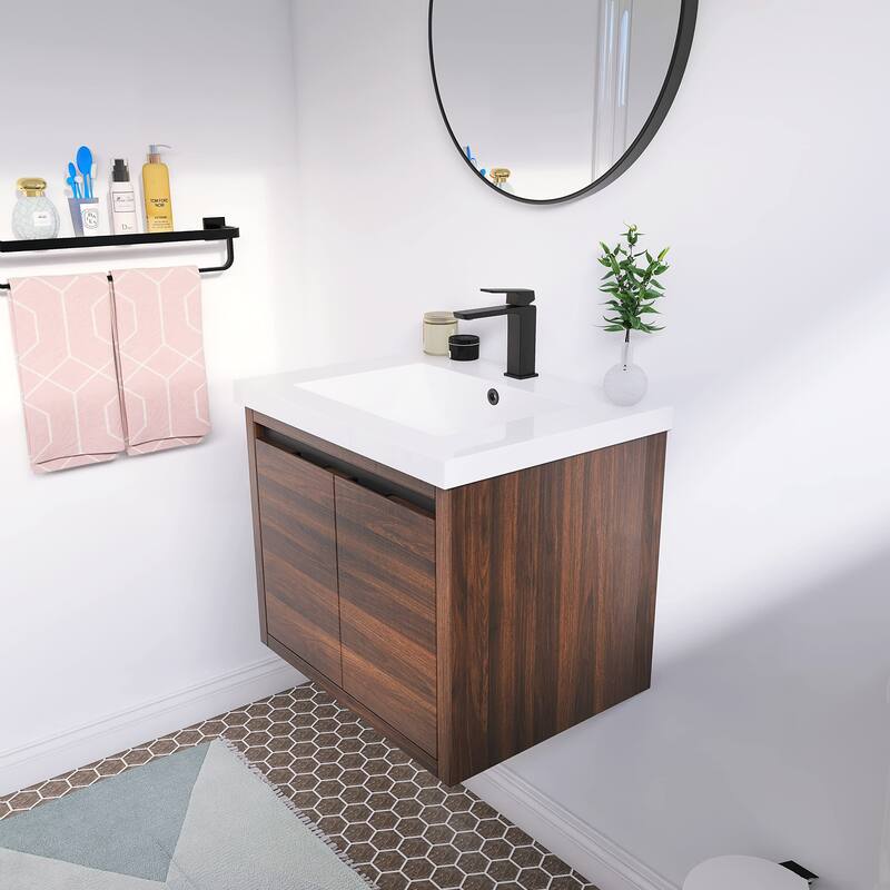 Beingnext 24"/30"/48" Bathroom Vanity with Sink, Floating Bathroom Vanity With Soft Close Door