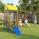 preview thumbnail 4 of 8, Gymax 5-in-1 Kids Swing Set w/Trampoline Roof 2 Belt Swings Slide