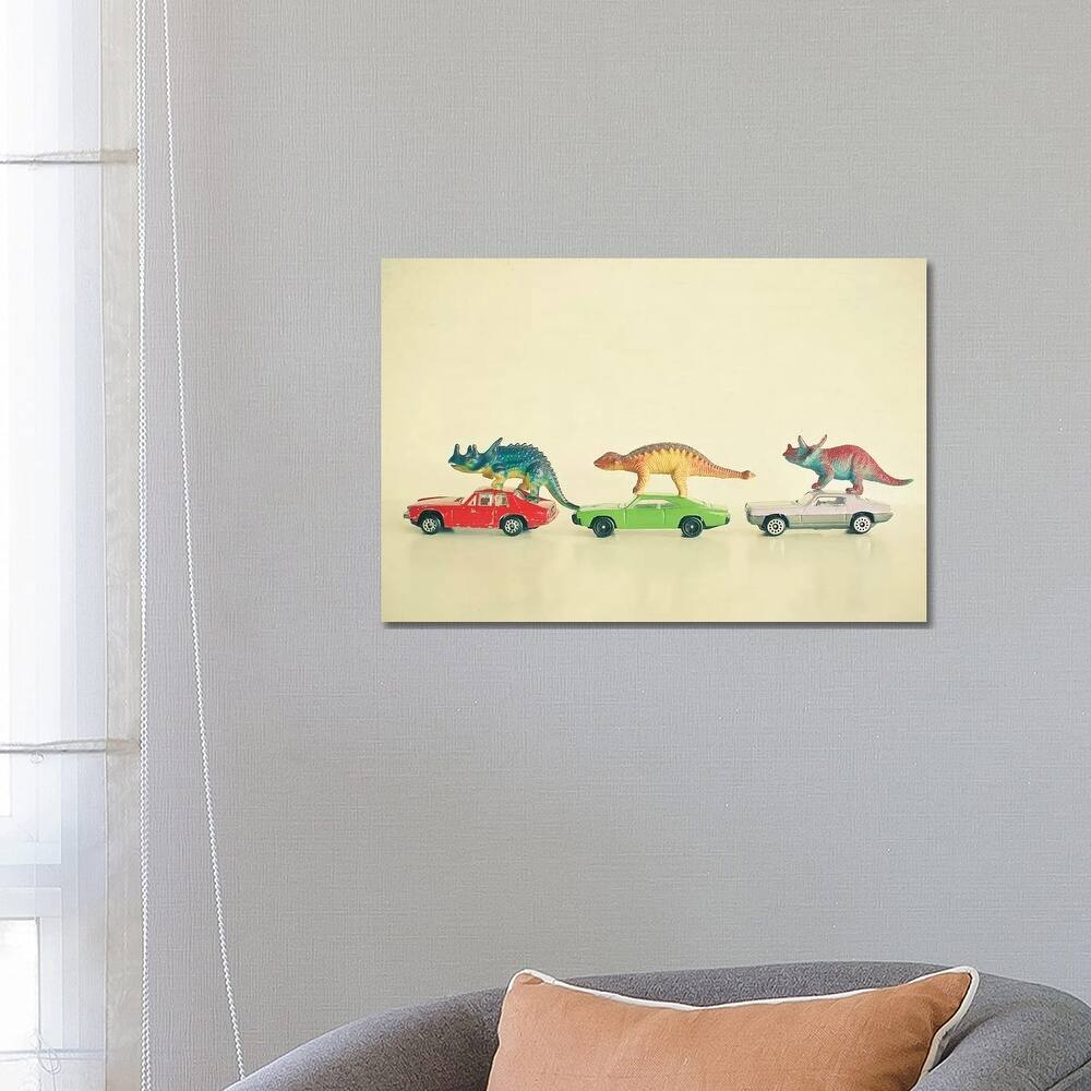 iCanvas "Dinosaurs Ride Cars" by Cassia Beck Canvas Print