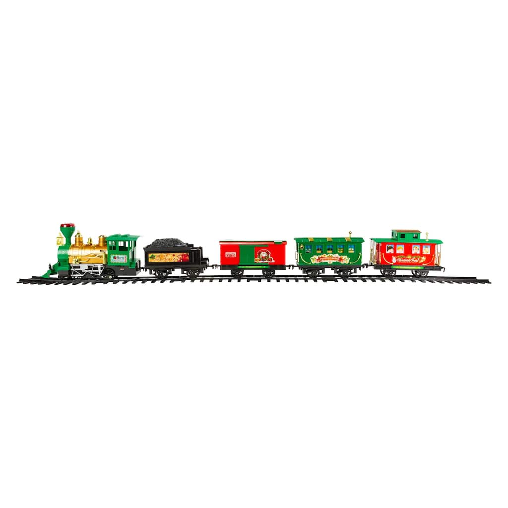 21-Piece Battery Operated Lighted & Animated Christmas Express Train Set with Sound - 13.25"